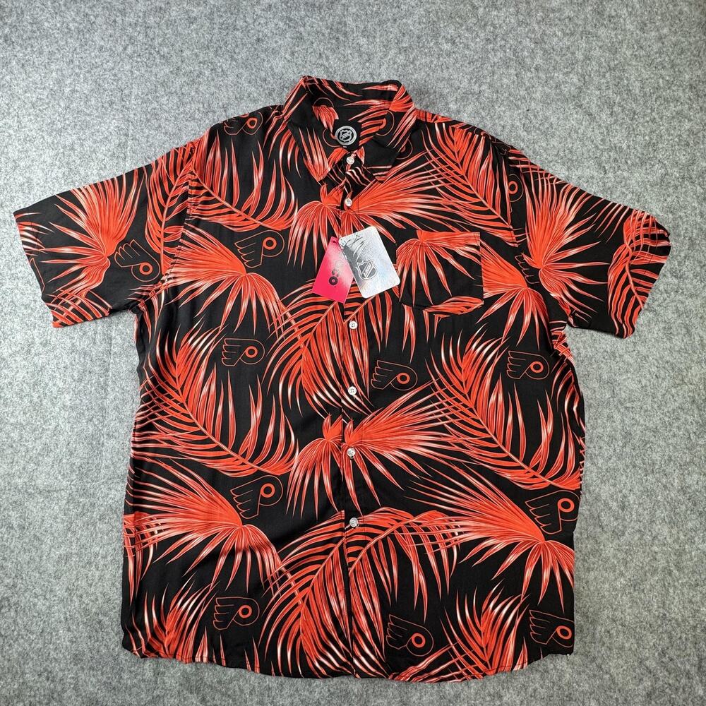 Philadelphia Flyers Shirt Mens XL Orange NHL Hockey Hawaiian FOCO Forever